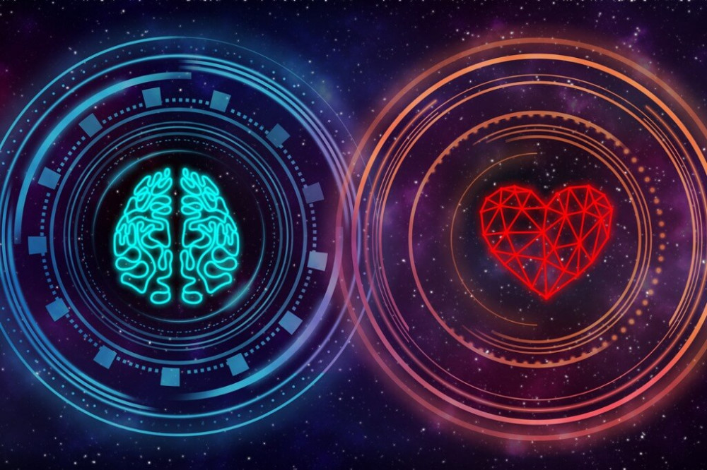 heart-and-brain-digital-interface-picture-id938065026